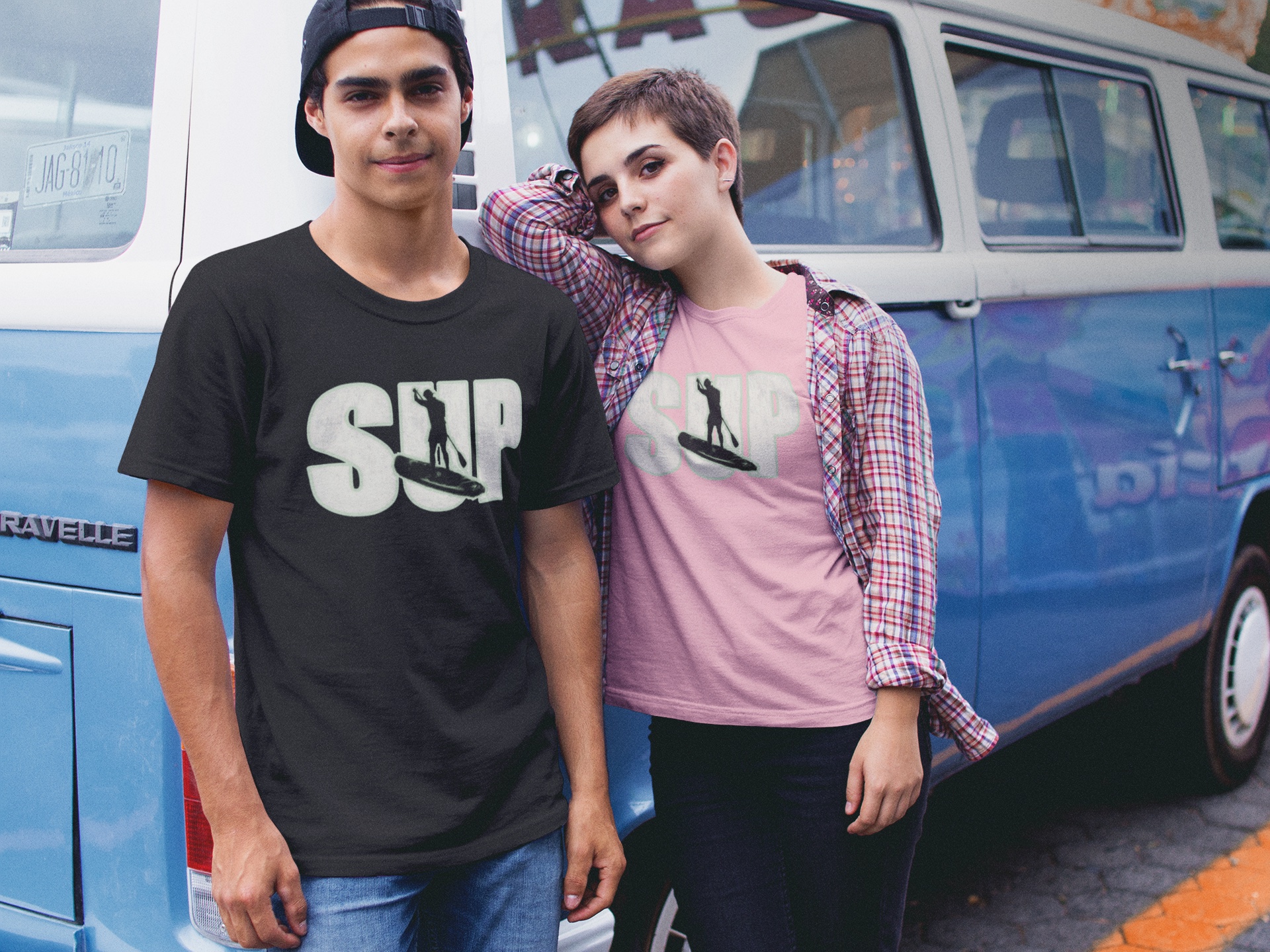 T-shirt SUP Skull – Stand Up Paddle – Design Crâne Et Vagues