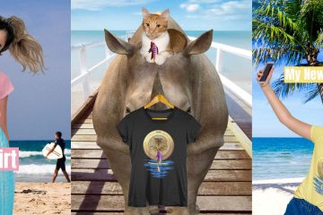Cat and stand up paddling fish shirt header picture