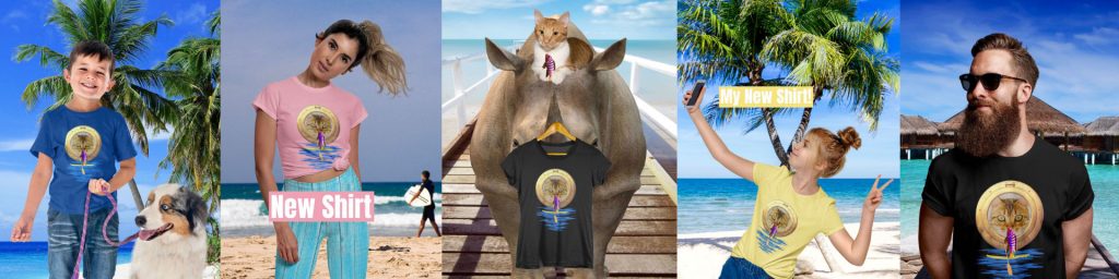 Lustige süße coole katze beobachtet Stand Up Paddling Fisch auf SUP T-Shirt Geschenk Geschenkidee