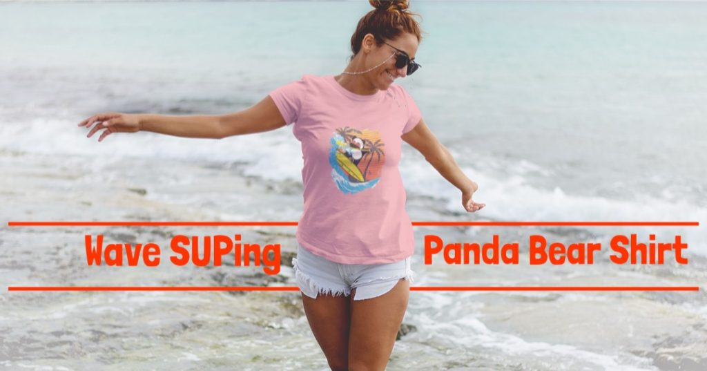 panda bär shirt paddling surfing cool stand up paddling tee geschenk gift